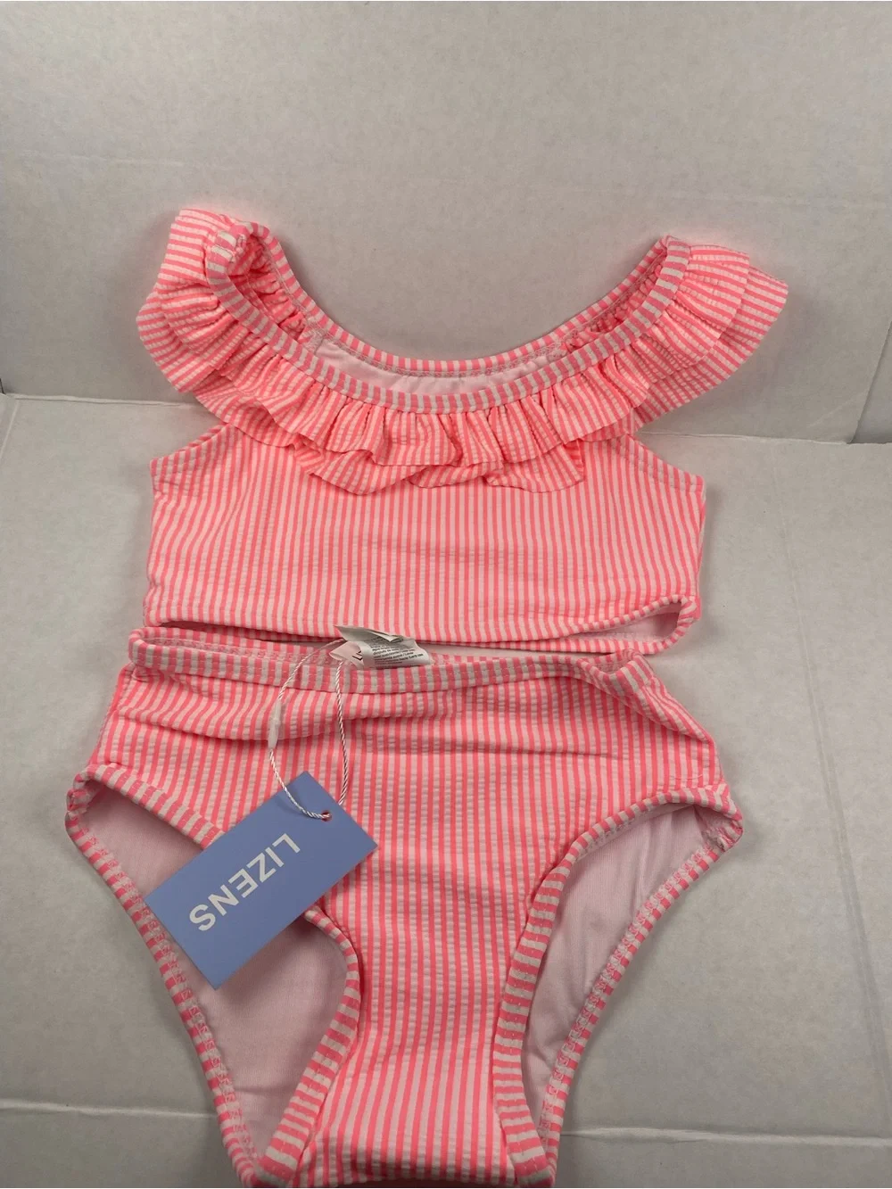 Toddler Girls Pink Ruffle High-Waist Bikini Set NWT
